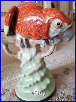 Vintage Chinese Porcelain Amazon Bird Statues Beautiful Glaze & Detail. Perfect