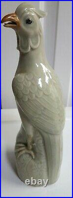 Vintage Chinese Porcelain Celadon Glaze Bird Figurine 10 with Markings on Base