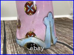 Vintage Chinese Porcelain Figurine Boy in Hat Holding A Bird 10.5 Tall