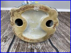 Vintage Chinese Porcelain Figurine Boy in Hat Holding A Bird 10.5 Tall