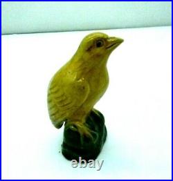 Vintage Chinese Porcelain SanCai Glaze Yellow Bird Figurine Small