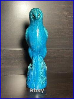Vintage Chinese Porcelain Turquoise Blue Parrot Statue 10