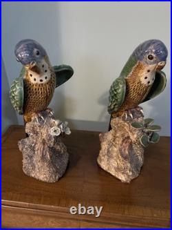 Vintage Chinese Pottery Figurine 12 Parrot Parakeet Bird Vintage Chinese Pottery Figurine 12 Parrot Parakeet Bird