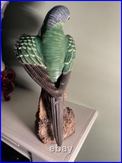Vintage Chinese Pottery Figurine 12 Parrot Parakeet Bird