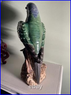 Vintage Chinese Pottery Figurine 12 Parrot Parakeet Bird