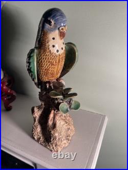 Vintage Chinese Pottery Figurine 12 Parrot Parakeet Bird