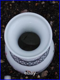 Vintage Chinese Republic Porcelain Vase Famille Rose Birds