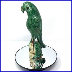 Vintage Chinese Sancai Glazed Parrot Incense Burner 9.25 Tall