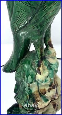 Vintage Chinese Sancai Glazed Parrot Incense Burner 9.25 Tall