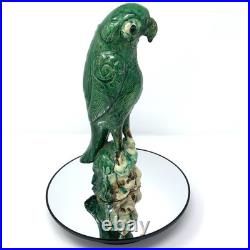 Vintage Chinese Sancai Glazed Parrot Incense Burner 9.25 Tall