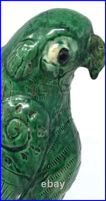 Vintage Chinese Sancai Glazed Parrot Incense Burner 9.25 Tall