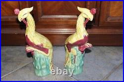 Vintage Chinese a Pair of Peacocks Porcelain Figurines