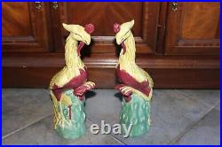 Vintage Chinese a Pair of Peacocks Porcelain Figurines