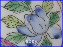 Vintage Chinoiserie Porcelain Table Lamp Hand Painted Hong Kong Floral Bird 32