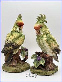 Vintage Cockatoo Pair 5959 Andrea by Sadek porcelain made in Japan. MINT