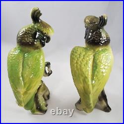 Vintage Cockatoo Parrot Birds Porcelain California On Corn MID Century Figurines