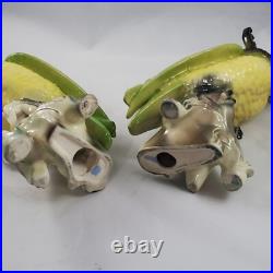 Vintage Cockatoo Parrot Birds Porcelain California On Corn MID Century Figurines