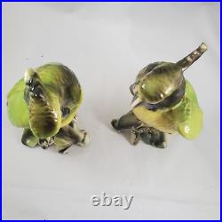 Vintage Cockatoo Parrot Birds Porcelain California On Corn MID Century Figurines