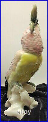 Vintage Cockatoo Pink Parrot Porcelain Figurine Karl Ens Germany 1919-1945 (JG2)