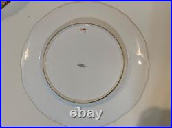 Vintage Copeland Spode Porcelain Pair of Red Plates with Bird & Gold Floral Dec