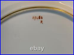 Vintage Copeland Spode Porcelain Pair of Red Plates with Bird & Gold Floral Dec
