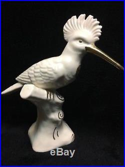 Vintage ERPHILA Woodpecker Bird Statue CZECHO-SLOVAKIA Gold Paint EXCELLENT
