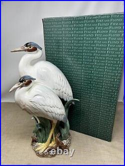 Vintage Fitz & Floyd Marsh Egrets Bird Wildlife Figurine Statue Centerpiece 14