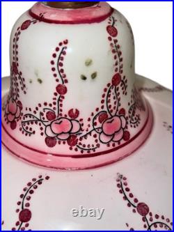 Vintage French Faince Porcelain Ceramic Birdcage Ceiling Hanging With Bird