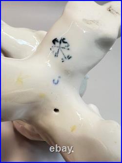 Vintage German Karl Ens Porcelain Figurine Group Goldfinch Birds Perched Branch