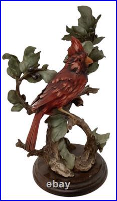 Vintage Giuseppe Armani Red Cardinal Figurine 07155 Porcelain Bird Statue Decor