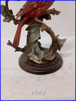 Vintage Giuseppe Armani Red Cardinal Figurine 07155 Porcelain Bird Statue Decor