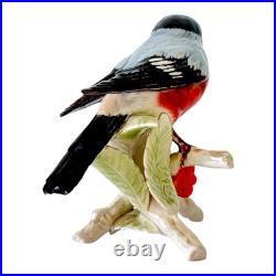 Vintage Goebel Frobek Bullfinch Porcelain Bird Figurine with Berries