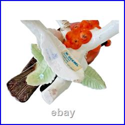 Vintage Goebel Frobek Bullfinch Porcelain Bird Figurine with Berries