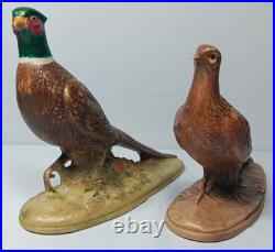 Vintage Hand Painted Porcelain Pheasants From Edgerton Pottery