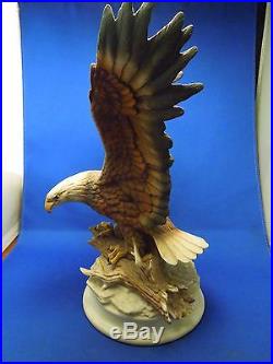 Vintage Homco Masterpiece Porcelain Bald Eagle Bird Figurine Statue R #5