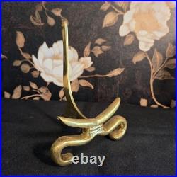 Vintage Hua Rong Tang Zhi Hand Painted Porcelain 10.5 Bird Plate with Brass Stand