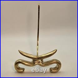 Vintage Hua Rong Tang Zhi Hand Painted Porcelain 10.5 Bird Plate with Brass Stand