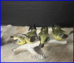 Vintage Hutschenreuther Porcelain Bird Figurine 2412/3f Germany Tufted Titmouse