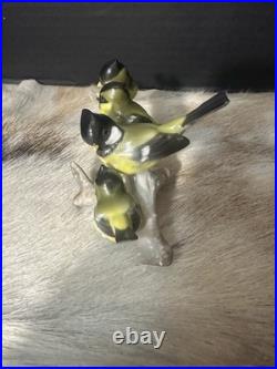 Vintage Hutschenreuther Porcelain Bird Figurine 2412/3f Germany Tufted Titmouse