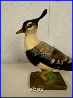 Vintage Italian Ceramic Painted Lapwing Bird Figurine