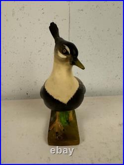 Vintage Italian Ceramic Painted Lapwing Bird Figurine
