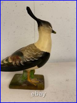 Vintage Italian Ceramic Painted Lapwing Bird Figurine