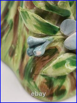 Vintage Italian Macaw Parrot Figurine Pair. Red And Blue