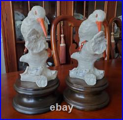 Vintage Italian Porcelain Bird Figurines SIGNED Italy with Crown Mark (lot of 2)