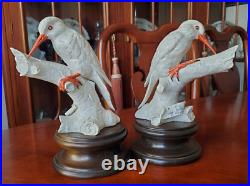 Vintage Italian Porcelain Bird Figurines SIGNED Italy with Crown Mark (lot of 2)