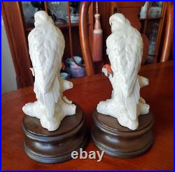 Vintage Italian Porcelain Bird Figurines SIGNED Italy with Crown Mark (lot of 2)