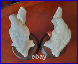 Vintage Italian Porcelain Bird Figurines SIGNED Italy with Crown Mark (lot of 2)