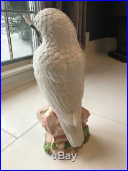 Vintage Italy Ceramic Owl Statue Large Figurine