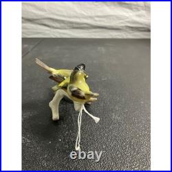 Vintage JR Germany Porcelain Four Birds on Branch Figurine Yellow Songbirds