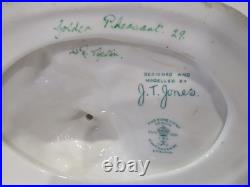 Vintage J. T. Jones Golden Pheasant Crown Staffordshire Fine Bone China Figurine